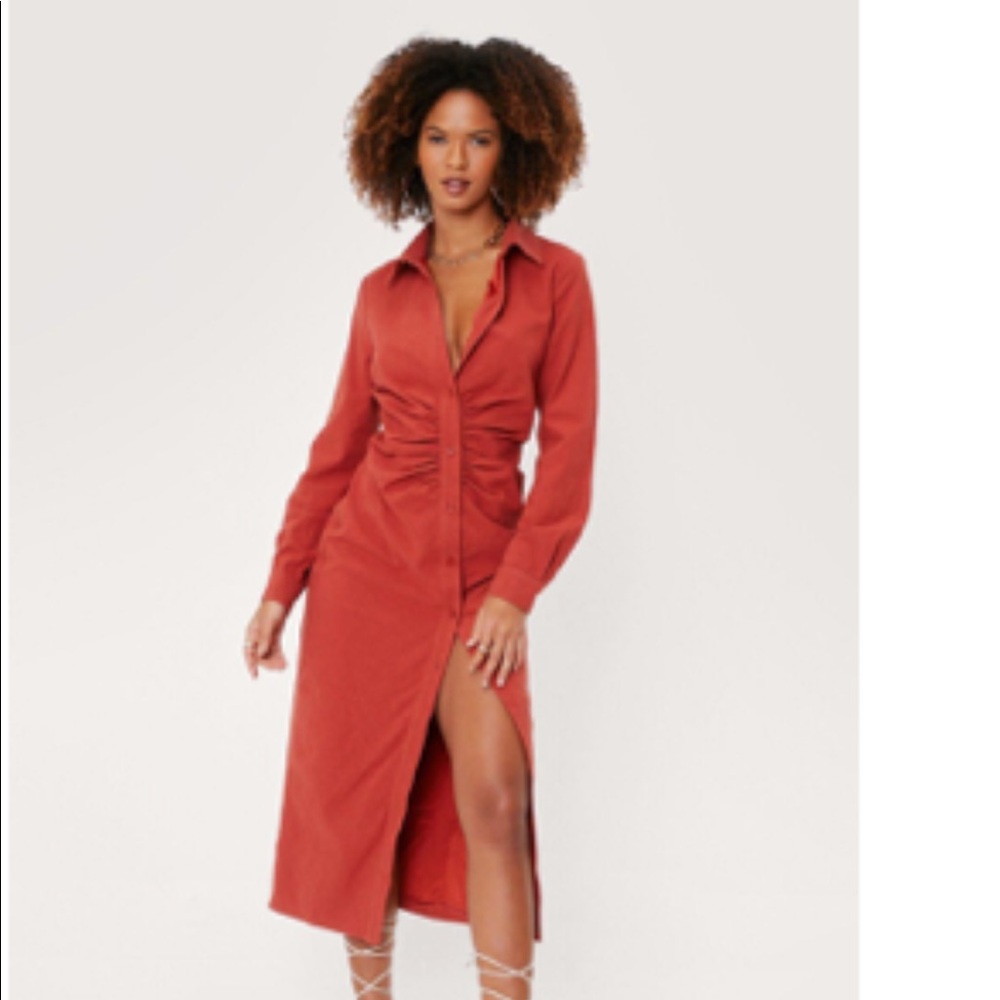 Rust colored midi dress from Nastygal, bran new with tag, size US 6